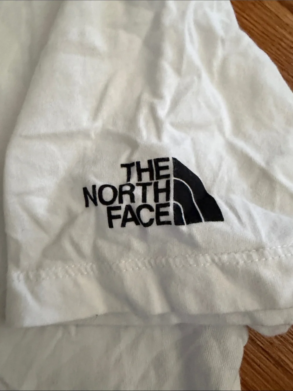 The North Face White Kids RV Graphic Tee with Red & Yellow Stripes